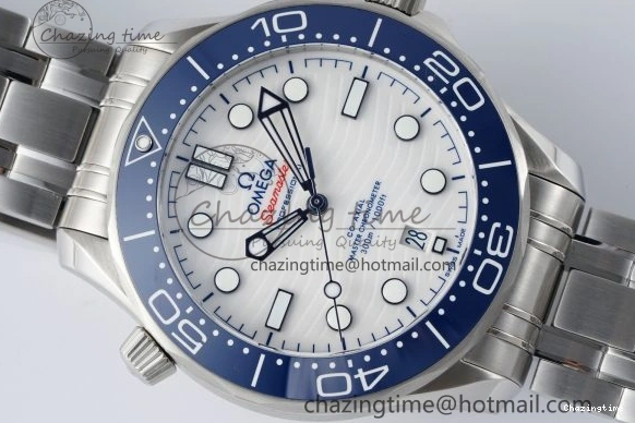 0428 Thermal Seamaster Diver 300M ZF 1:1 Best Edition Blue Ceramic White Dial on SS Bracelet A 7733